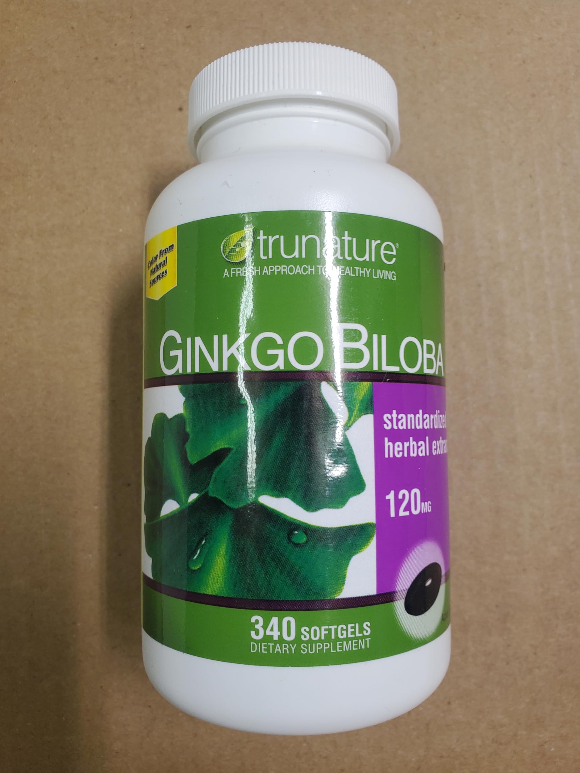OProCyn Tru Nature Ginkgo Biloba 340 Softgels — capsules molles faciles à avaler