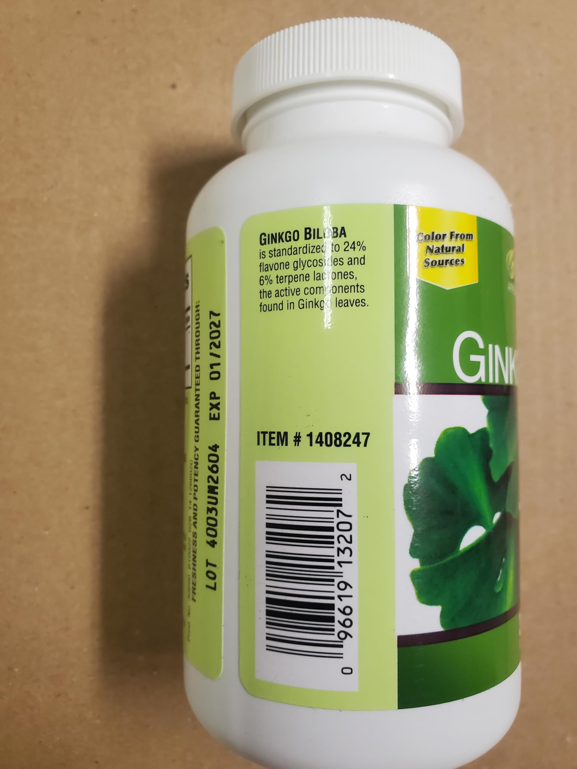 OProCyn Tru Nature Ginkgo Biloba 340 Softgels — pot durable et usage quotidien