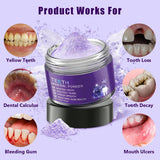 Oprtuisi – texture violette de la poudre prête pour le brossage.
