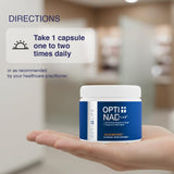 Contenant transparent Opti + NAD Plus permettant de voir les capsules