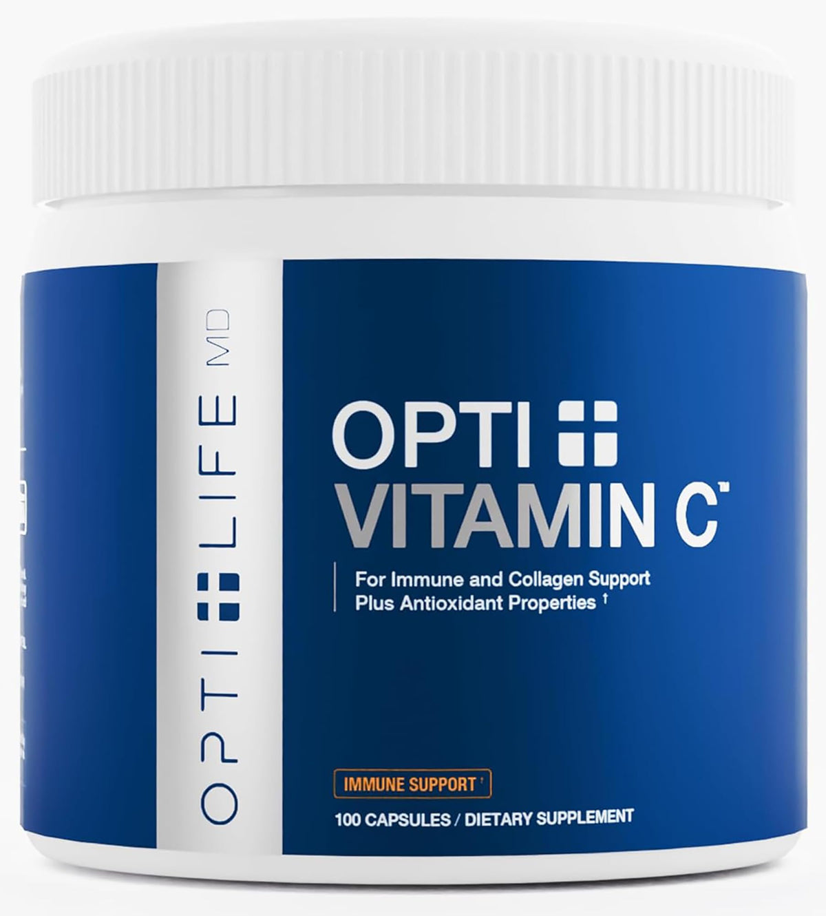 Opti + Life MD Vitamine C 1000 mg capsules, prise facile en bouteille pour l'immunité