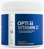 Opti + Life MD Vitamine C 1000 mg capsules, prise facile en bouteille pour l'immunité