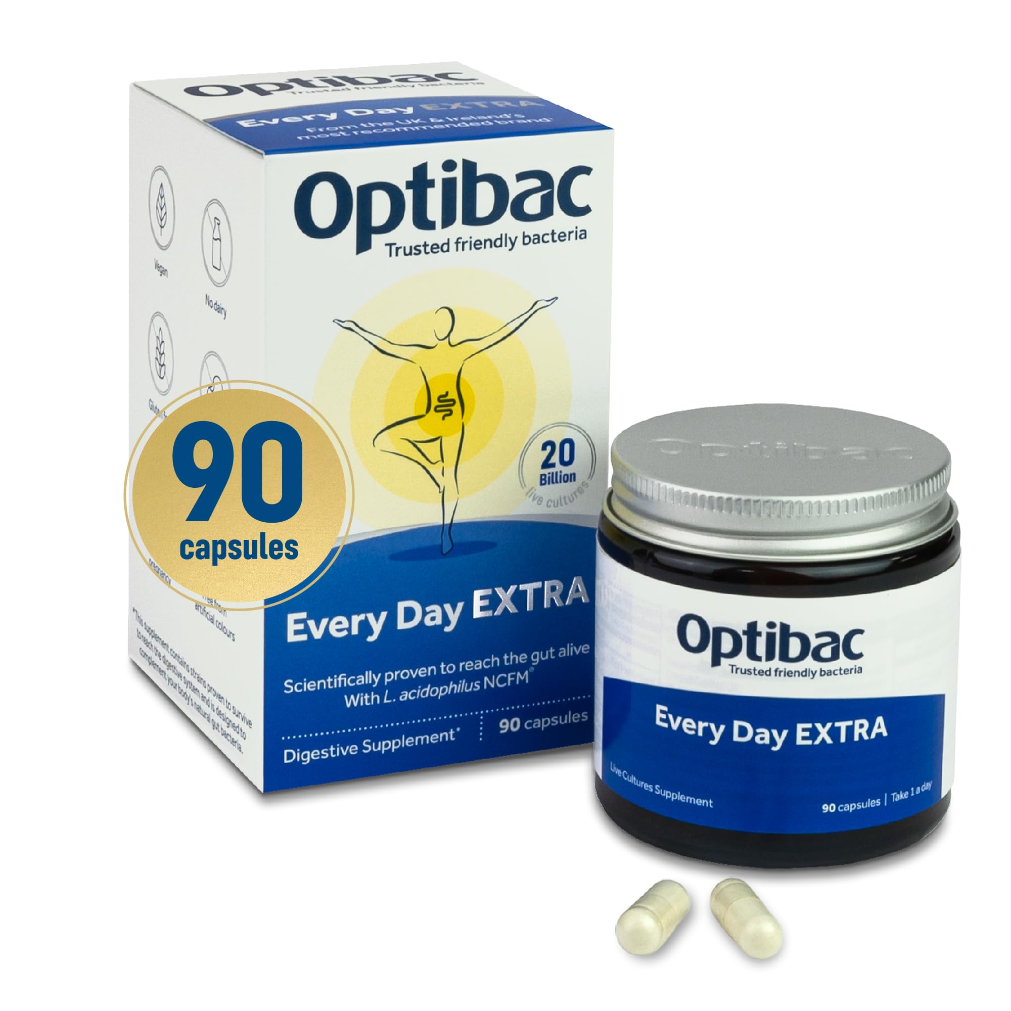 OptiBac Pour Chaque Jour EXTRA - Bouteille prête à l emploi, soutien intestinal potentiel.