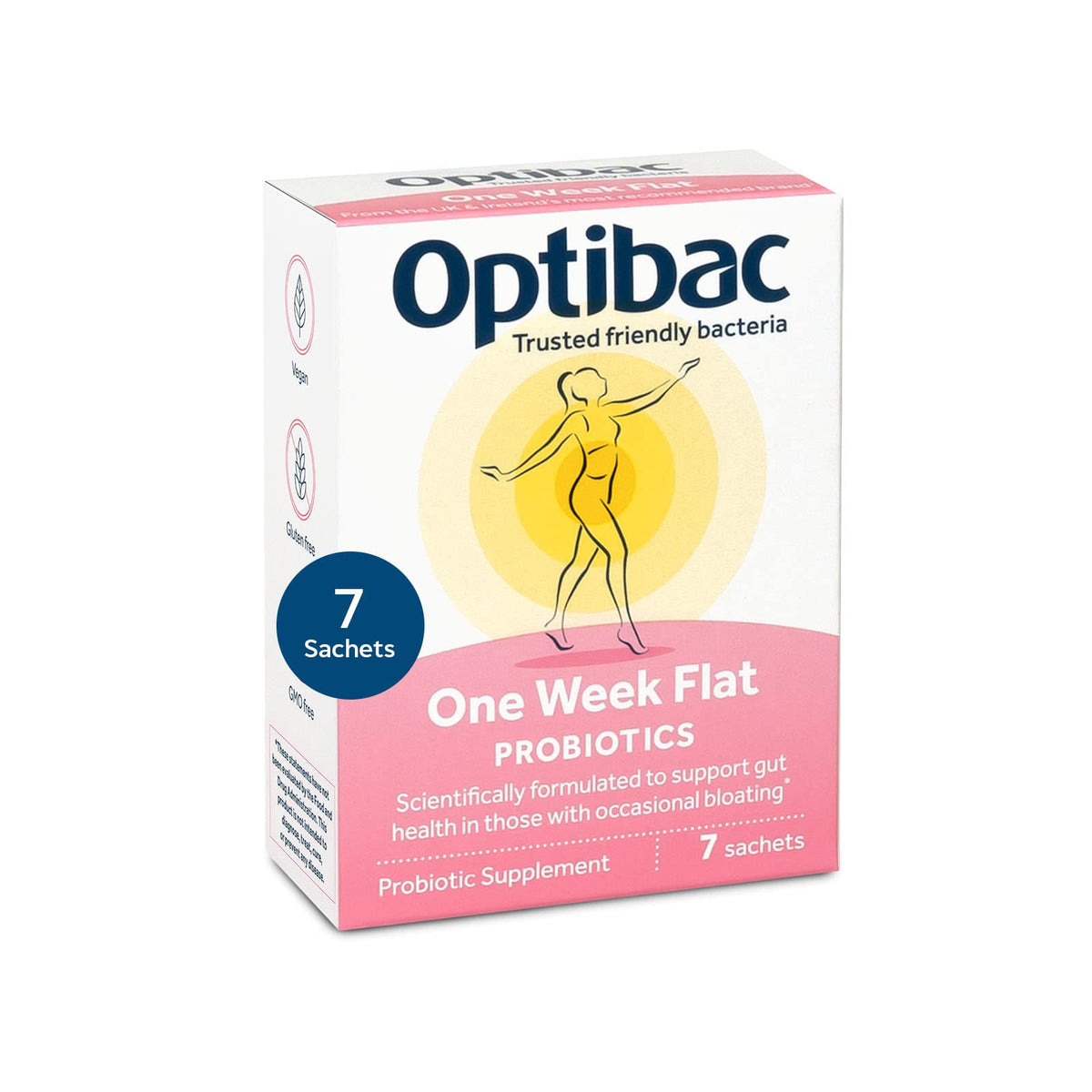 Optibac Probiotics One Week Flat emballage de sachets facile à utiliser.