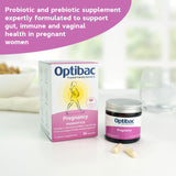Capsules vegan Optibac Pregnancy pour soutien intestinal pendant la grossesse