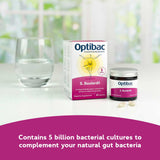 OptiBac Probiotics Saccharomyces boulardii : étiquette lisible indiquant le dosage par capsule