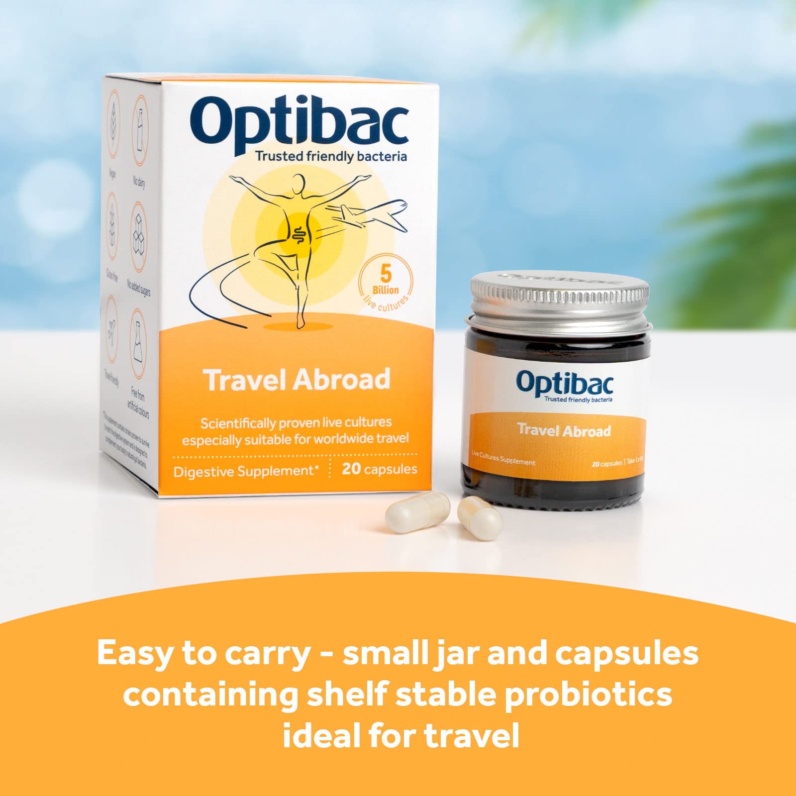Optibac Probiotiques voyage, liste des ingrédients et souches vivantes