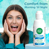 Frotter les lentilles avec Opti-Free Puremoist pour un nettoyage minutieux.