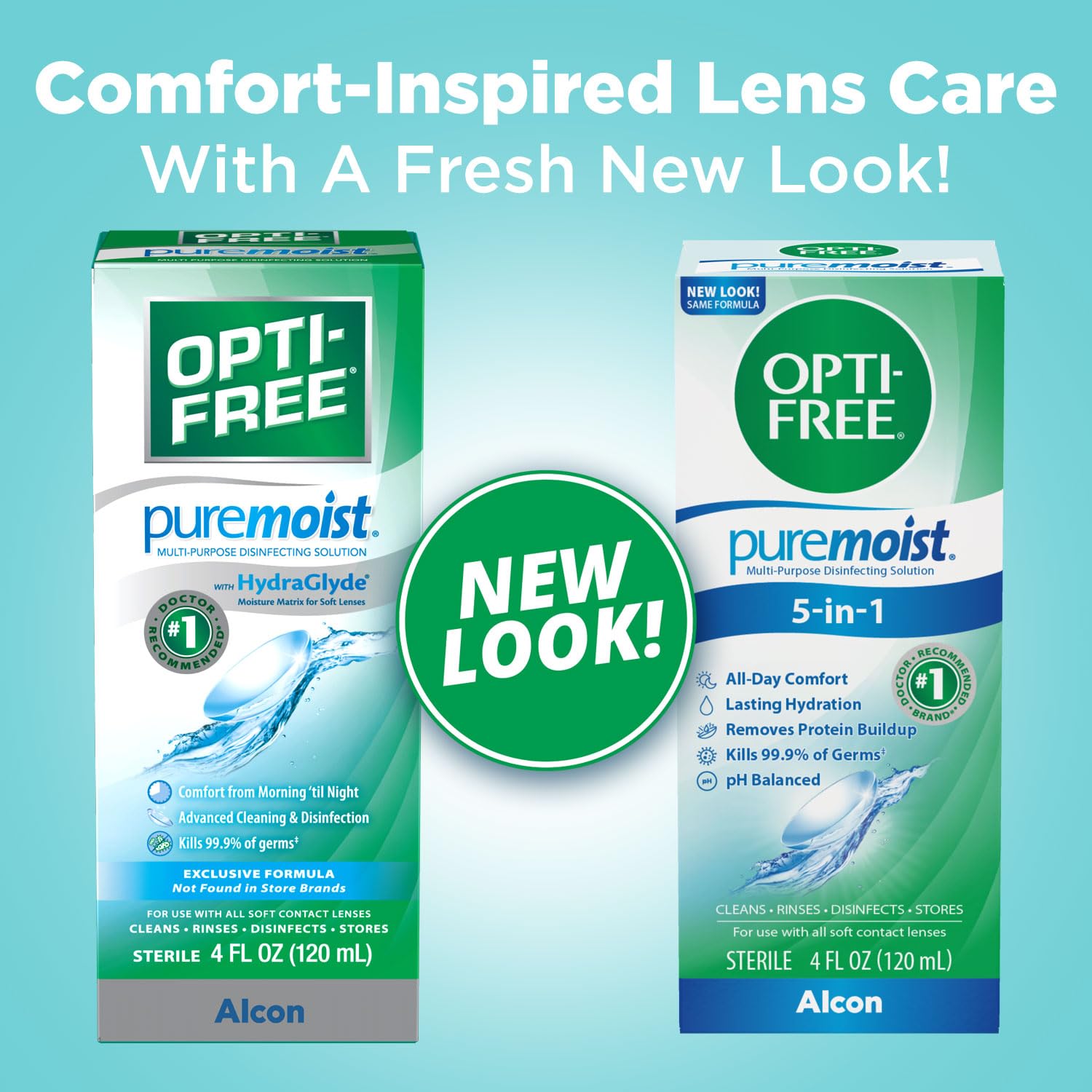 Une goutte Opti-Free Puremoist pour hydrater et nettoyer les lentilles.