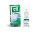 Opti-Free Puremoist gouttes réhydratantes en flacon pour lentilles.