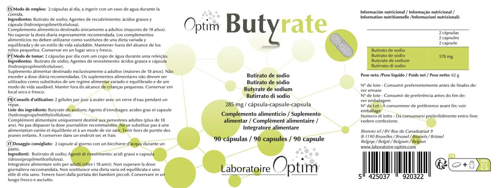 Optim Butyrate, gélules clos, pratique pendant les repas pour le soutien digestif.