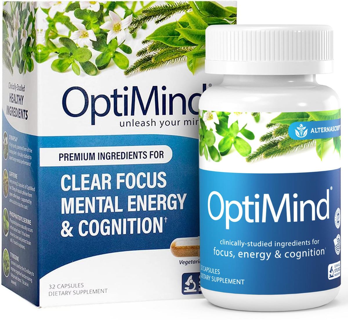 Optimind – bouteille de capsules Synapsa Bacopa, soutien mémoire.