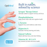 Optimind – extrait Synapsa Bacopa, améliore l'apprentissage et la clarté.