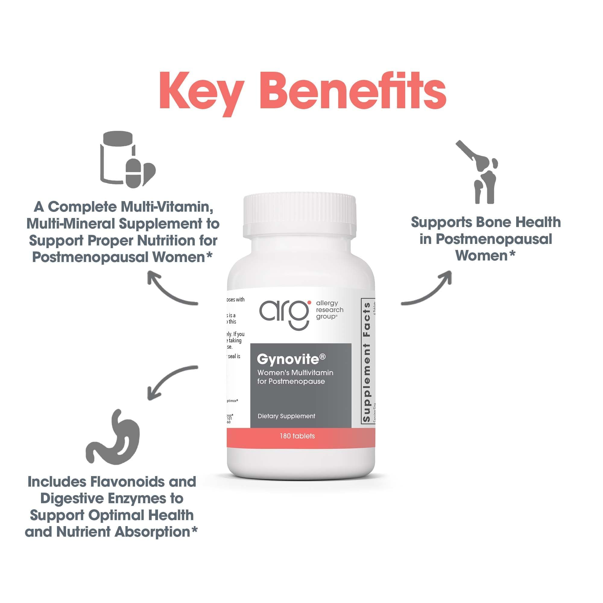 Optimox Gynovite ingrédients vitamines et minéraux essentiels.