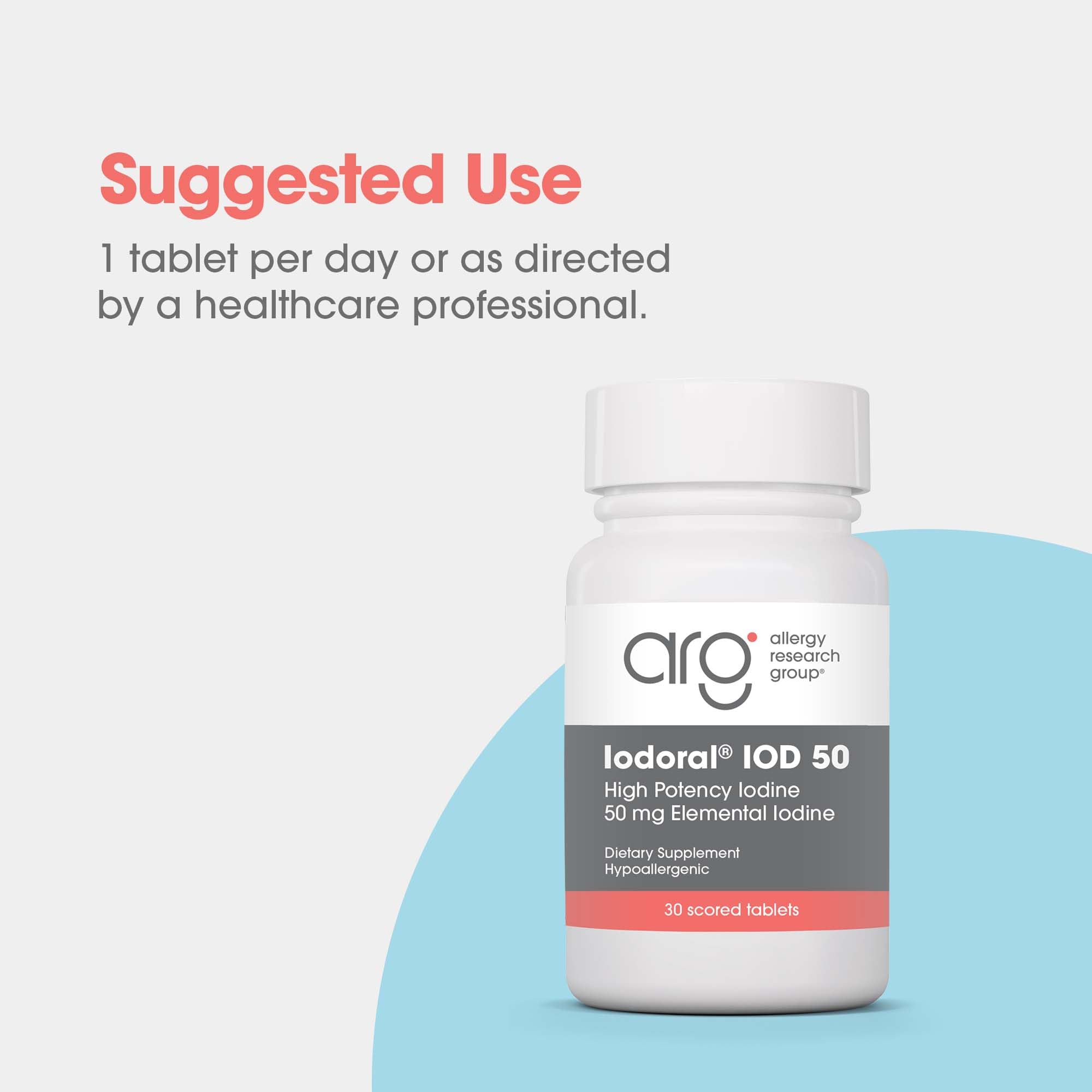 Optimox Iodoral 50 mg – dosage quotidien pratique dans le flacon.