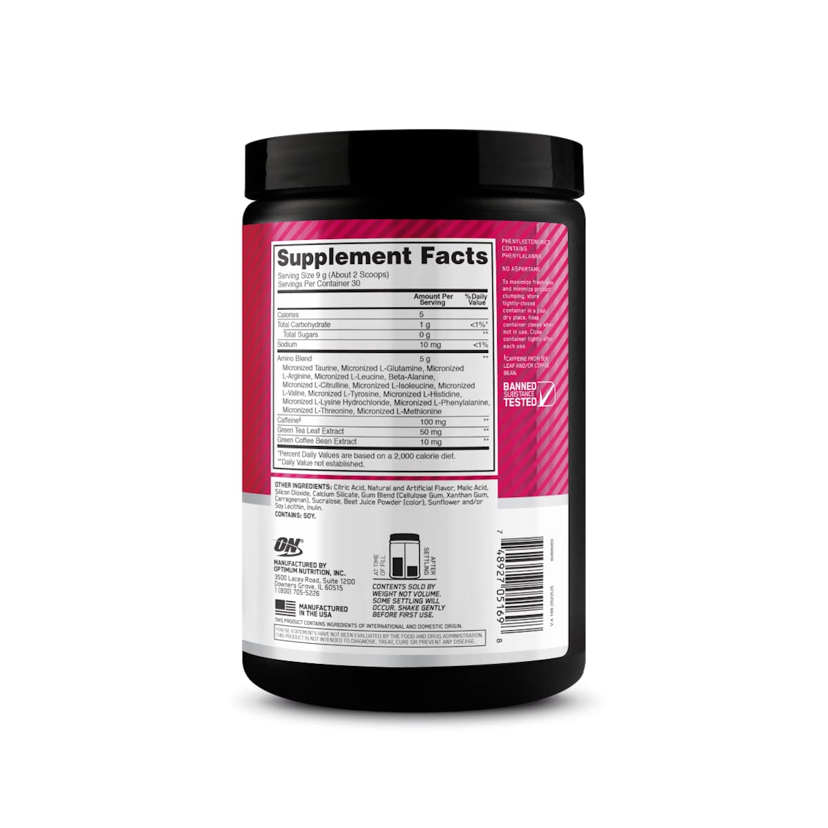 Goût Fraise Citron Vert d'Amino Energy, expérience rafraîchissante et agréable.