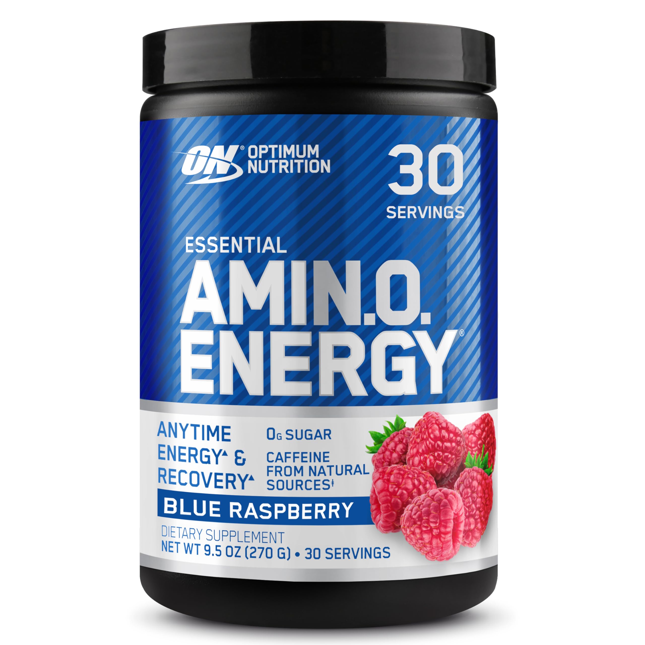Optimum Nutrition Amino Energy — bouteille bleue, énergie rapide avant l’effort.