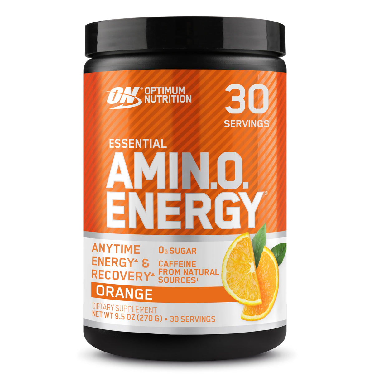 Optimum Nutrition Amino Energy: poudre orange et emballage, énergie prête pour l'entraînement.