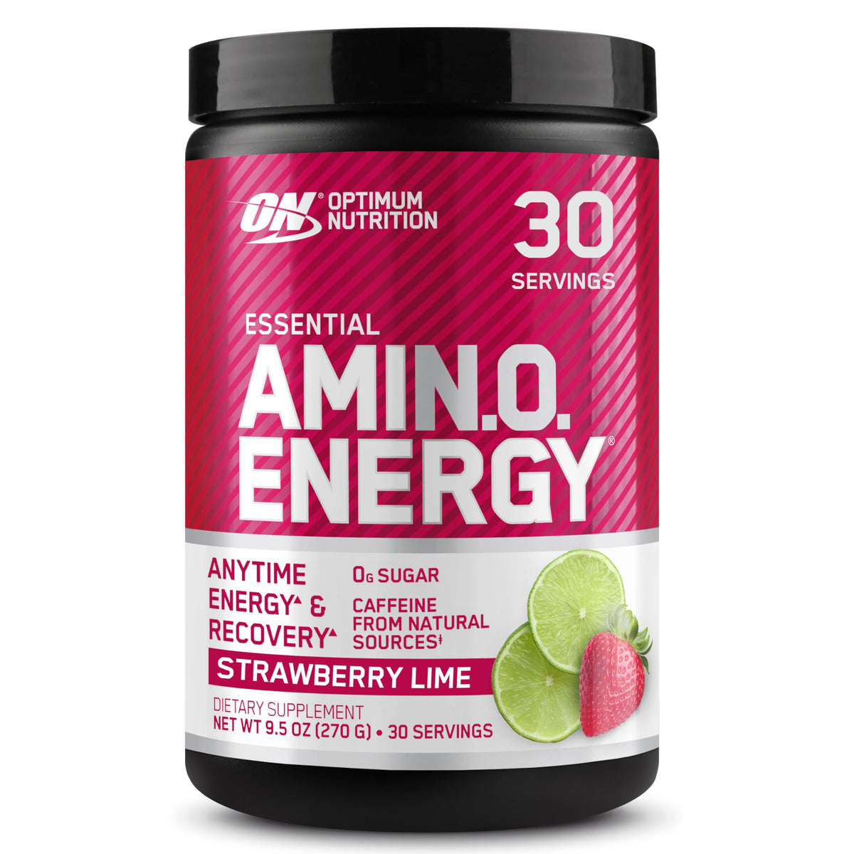 Optimum Nutrition Amino Energy en poudre Fraise Citron Vert offrant énergie et focus pendant l’entraînement.
