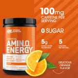 Optimum Nutrition Amino Energy: verre de boisson orange, concentration et énergie pendant l'entraînement.