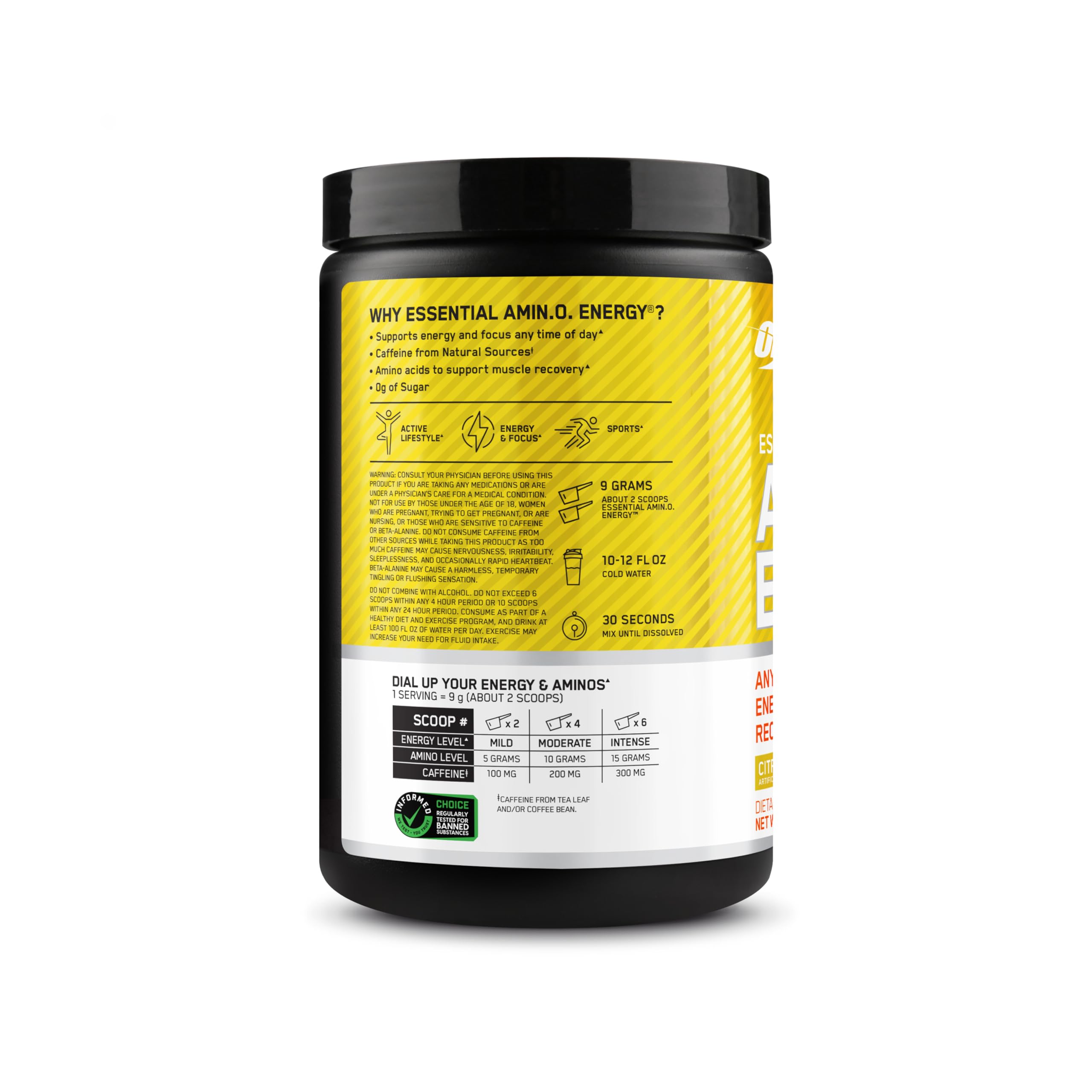 Arome Fusion de Fruits d’Amino Énergie Optimum Nutrition.