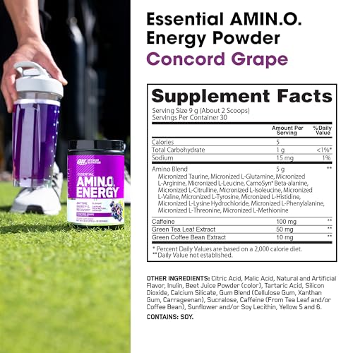 Optimum Nutrition Amino Energy, bouteille compacte, idéale pour l’entraînement nomade