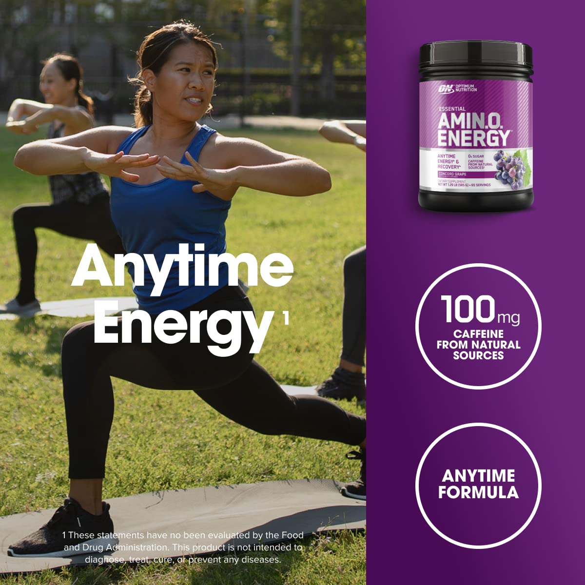 Optimum Nutrition Amino Energy — caféine 100 mg pour énergie soutenue