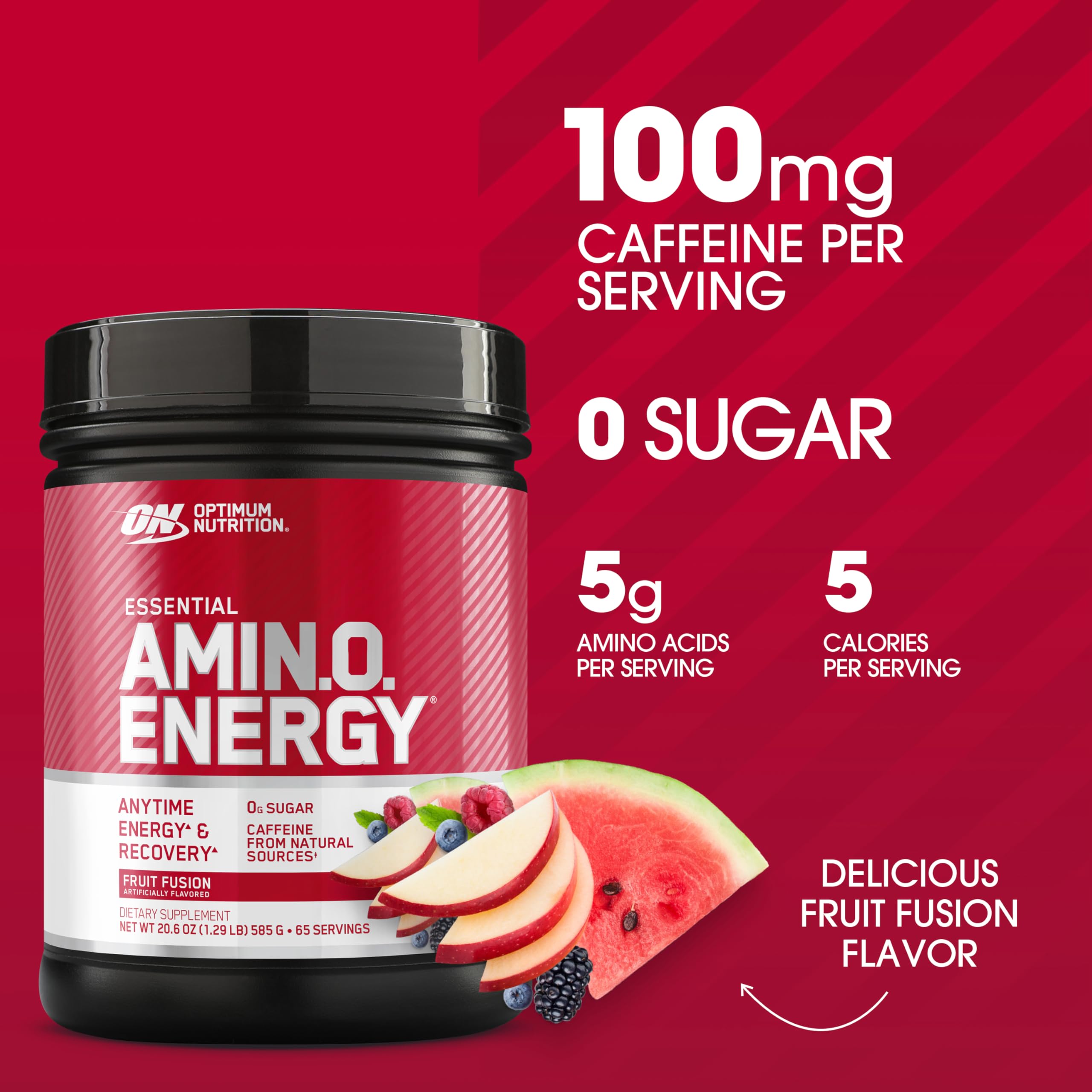 Optimum Nutrition Amino Energy – doseur poudre prêt à se mélanger avant l'effort