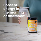 Étiquette du produit Optimum Nutrition Amino Energy, accessoire pratique et lisible.