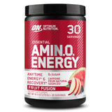 Optimum Nutrition Amino Energy en poudre, emballage ouvert, pour énergie et concentration.