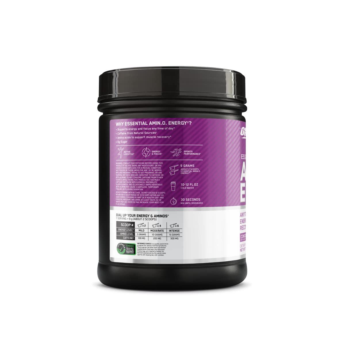 Optimum Nutrition Amino Energy — utilisation flexible à tout moment avant, pendant ou après l’effort