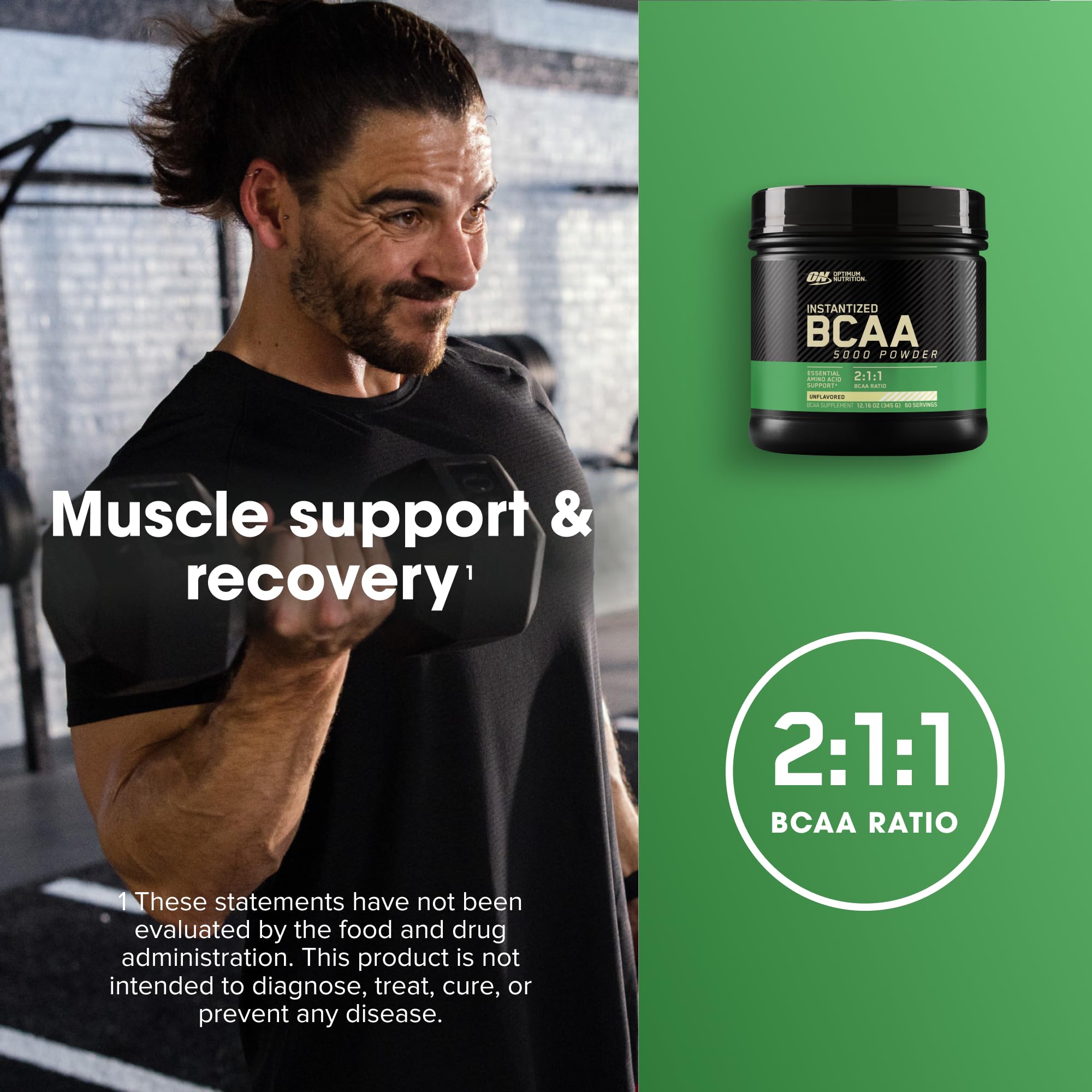 Optimum Nutrition BCAA poudre instantisée, doseuse incluse pour une mesure précise.