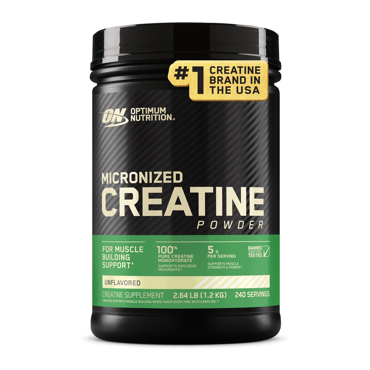 Optimum Nutrition creatine monohydrate poudre non aromatee: dissolution rapide dans la boisson