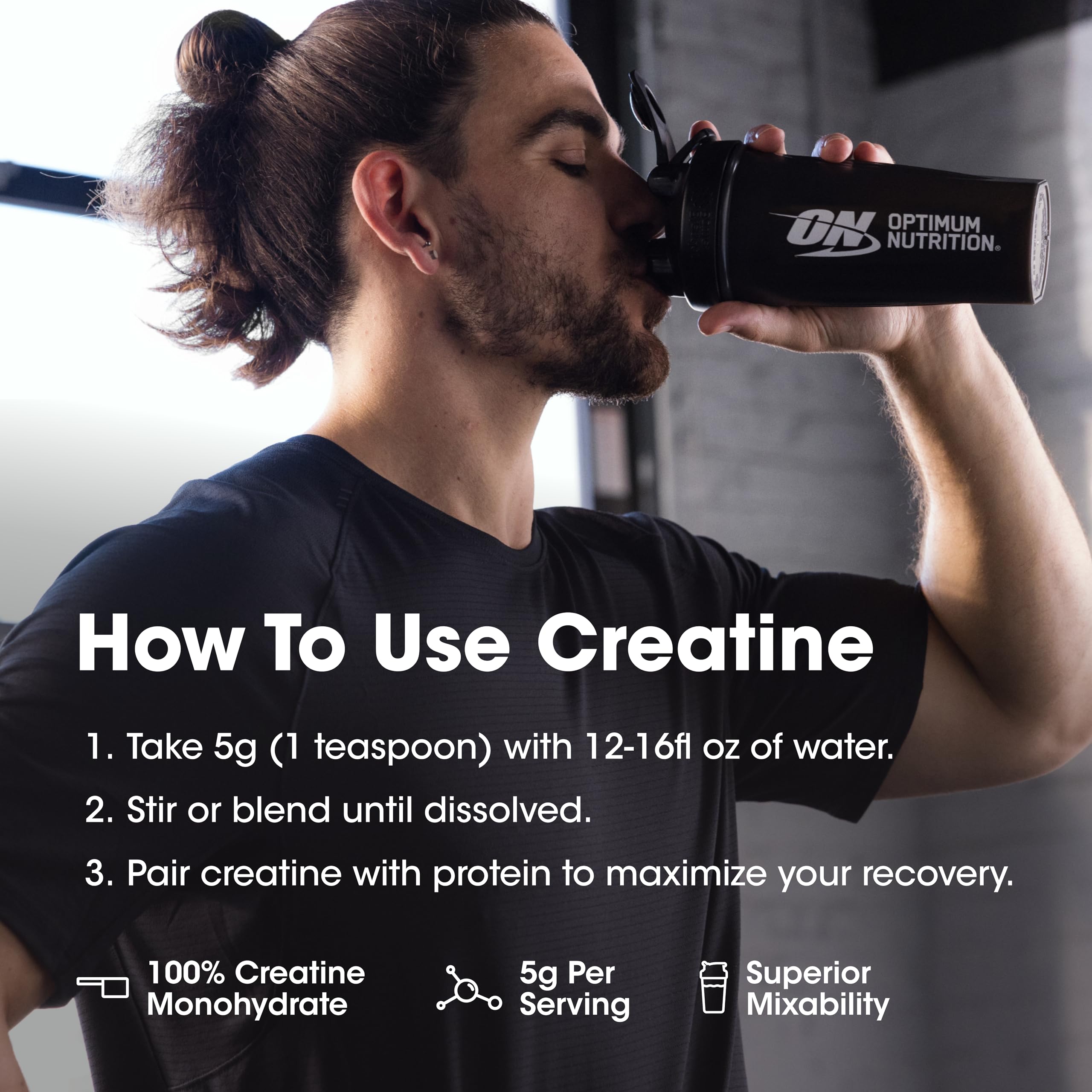 Optimum Nutrition creatine monohydrate preparation boisson: melange simple