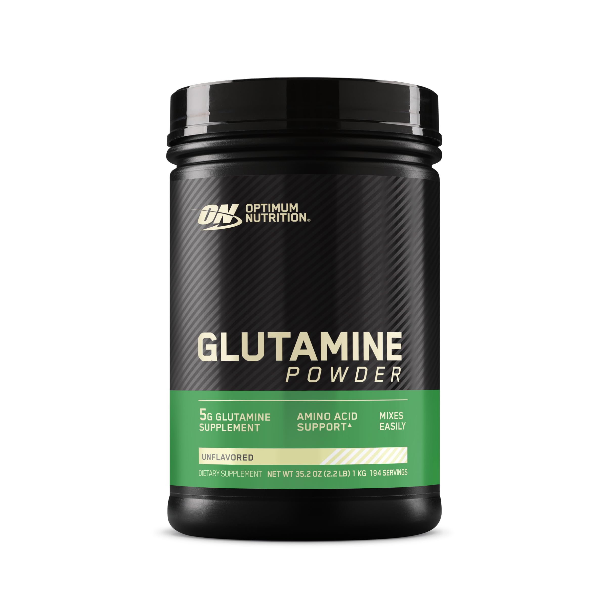Optimum Nutrition Glutamine en poudre, boîte 1000 g, soutien potentiel à la récupération après l’effort.