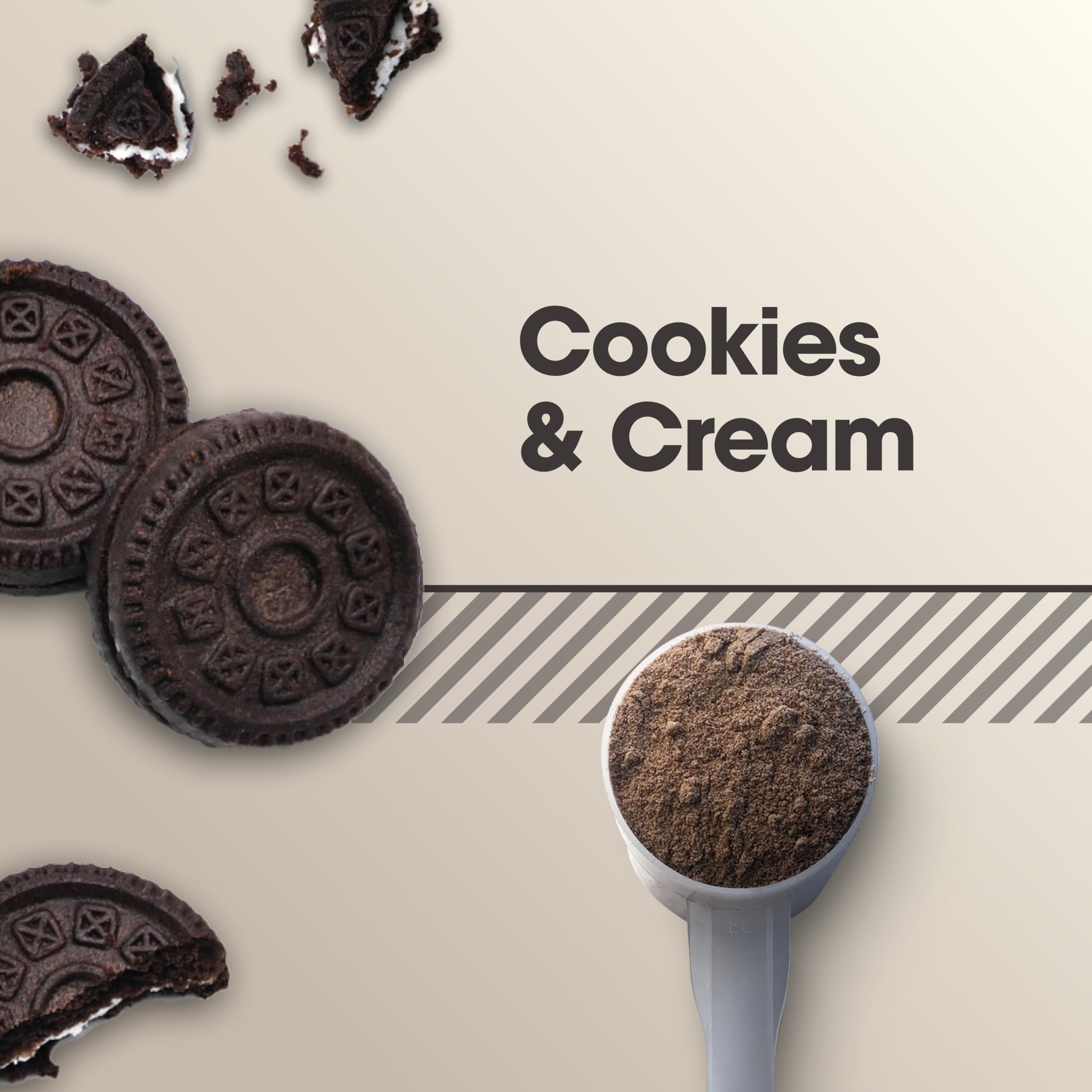 Optimum Nutrition Gold Standard Casein Cookies et Crème, shaker prêt à l'emploi.