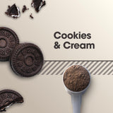 Optimum Nutrition Gold Standard Casein Cookies et Crème, shaker prêt à l'emploi.