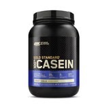 Pot Optimum Nutrition Gold Standard caseine micellaire vanille crémeuse, soutien récupération musculaire.