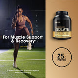 Étiquette nutritionnelle Optimum Nutrition Gold Standard Isolate, profil glucides bas