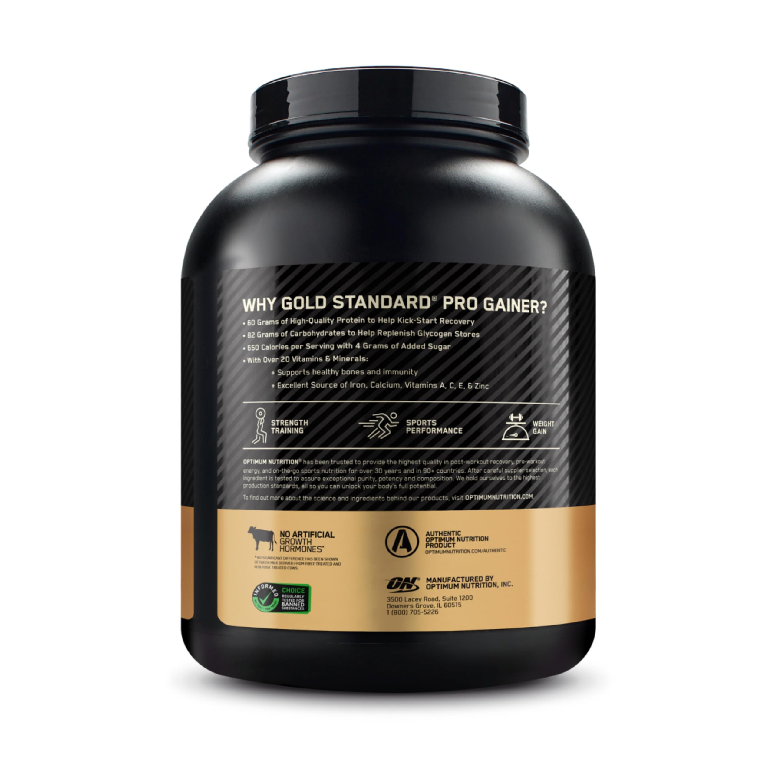 Optimum Nutrition Gold Standard Pro Gainer préparation post-entraînement rapide