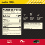 Optimum Nutrition Gold Standard Whey Banane Crème, shaker-verre prêt à boire après l'effort.