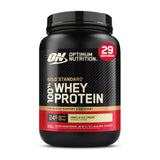 Optimum Nutrition Gold Standard Whey Vanilla Ice Cream en pot, source rapide de protéines.