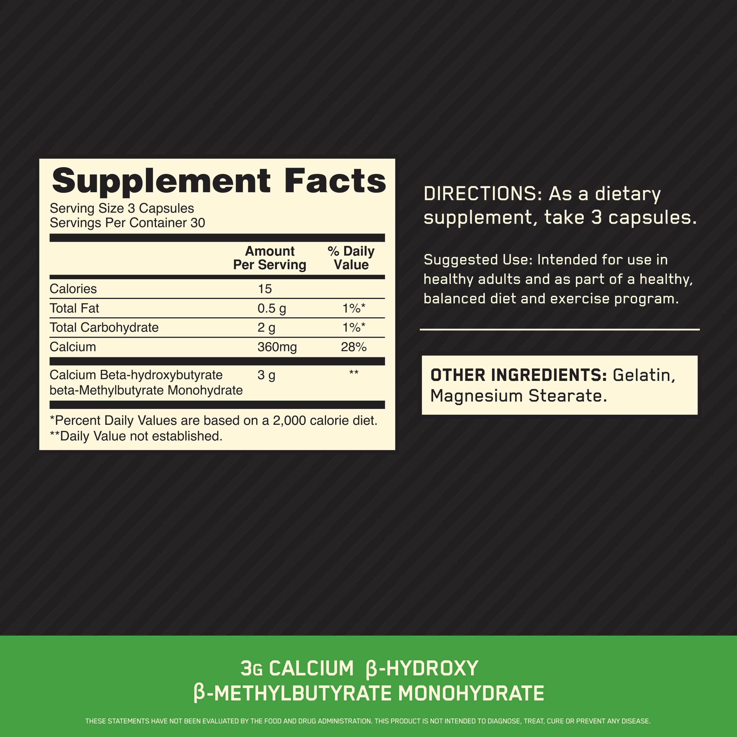 Gélules Optimum Nutrition HMB 1000 – forme facile à avaler après l'effort