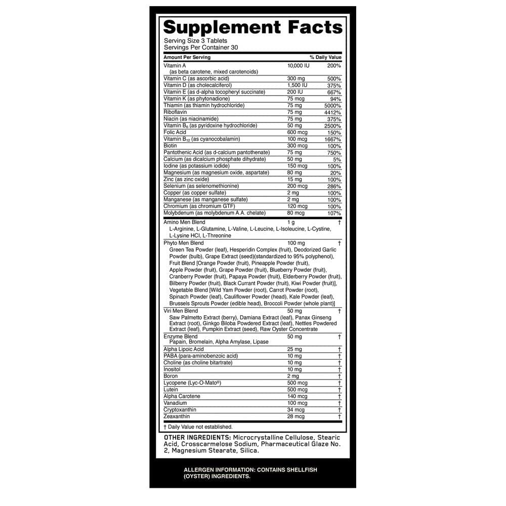 Optimum Nutrition Opti-Men, mélange Enzy avec enzymes pour digestion et absorption.