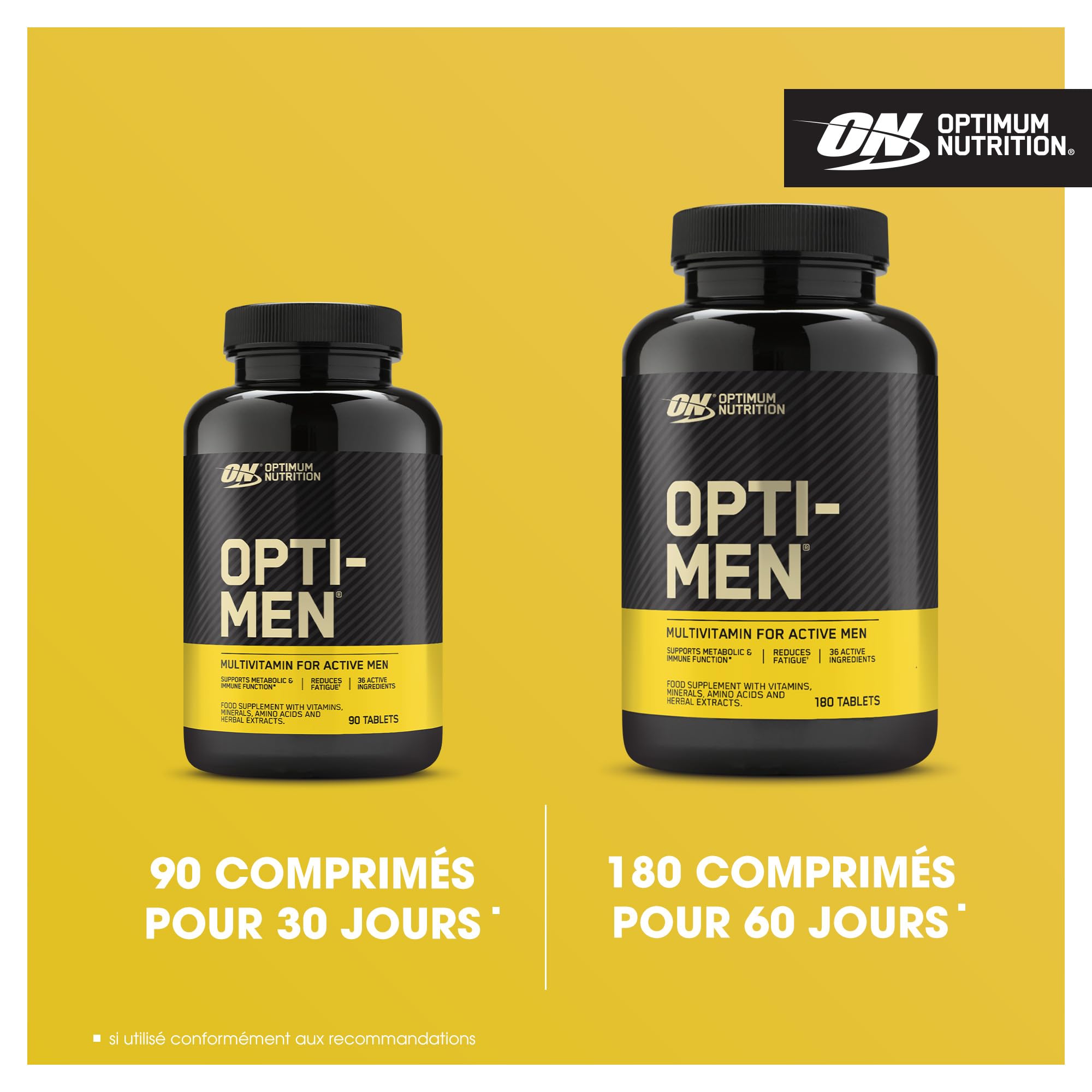 Opti-Men d'Optimum Nutrition – étui transparent, accessibilité lors des déplacements.