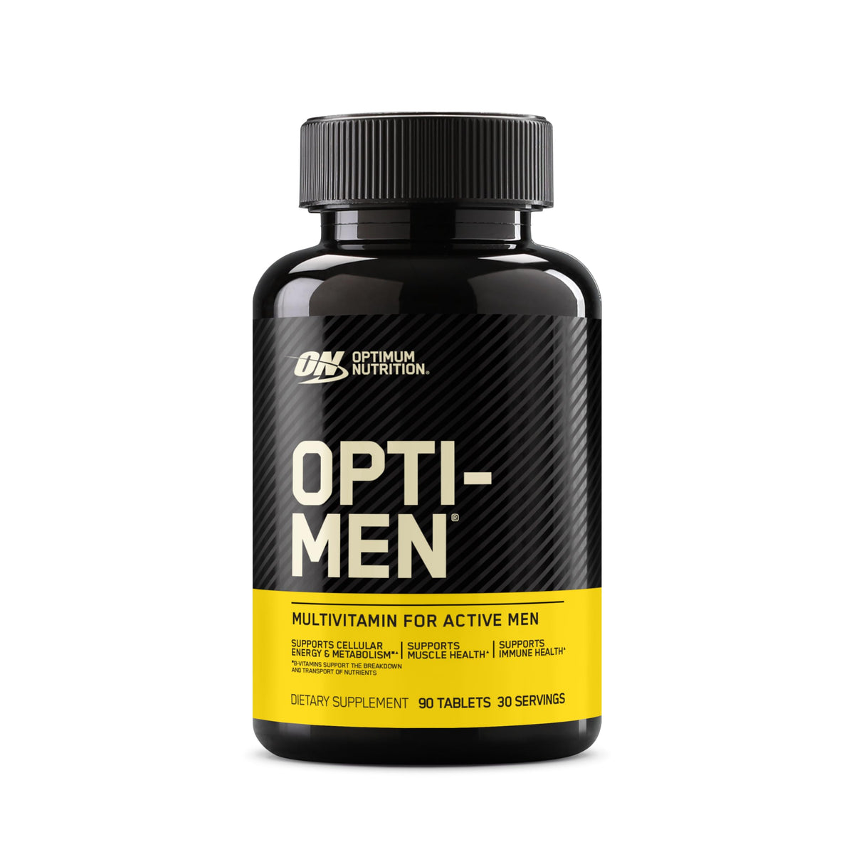 Opti-Men de Optimum Nutrition – plan rapproché sur tablettes, pratique pour routine quotidienne.