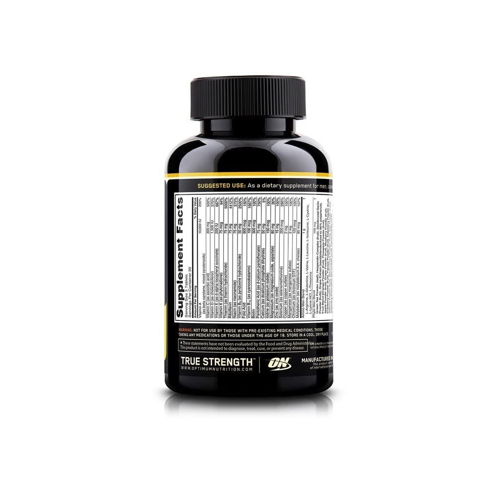 Optimum Nutrition Opti-Men, mélange Viri avec extraits botaniques et concentrés marins.