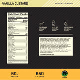 Shake Pro Gainer Vanilla Custard Optimum Nutrition dans un verre, texture agréable