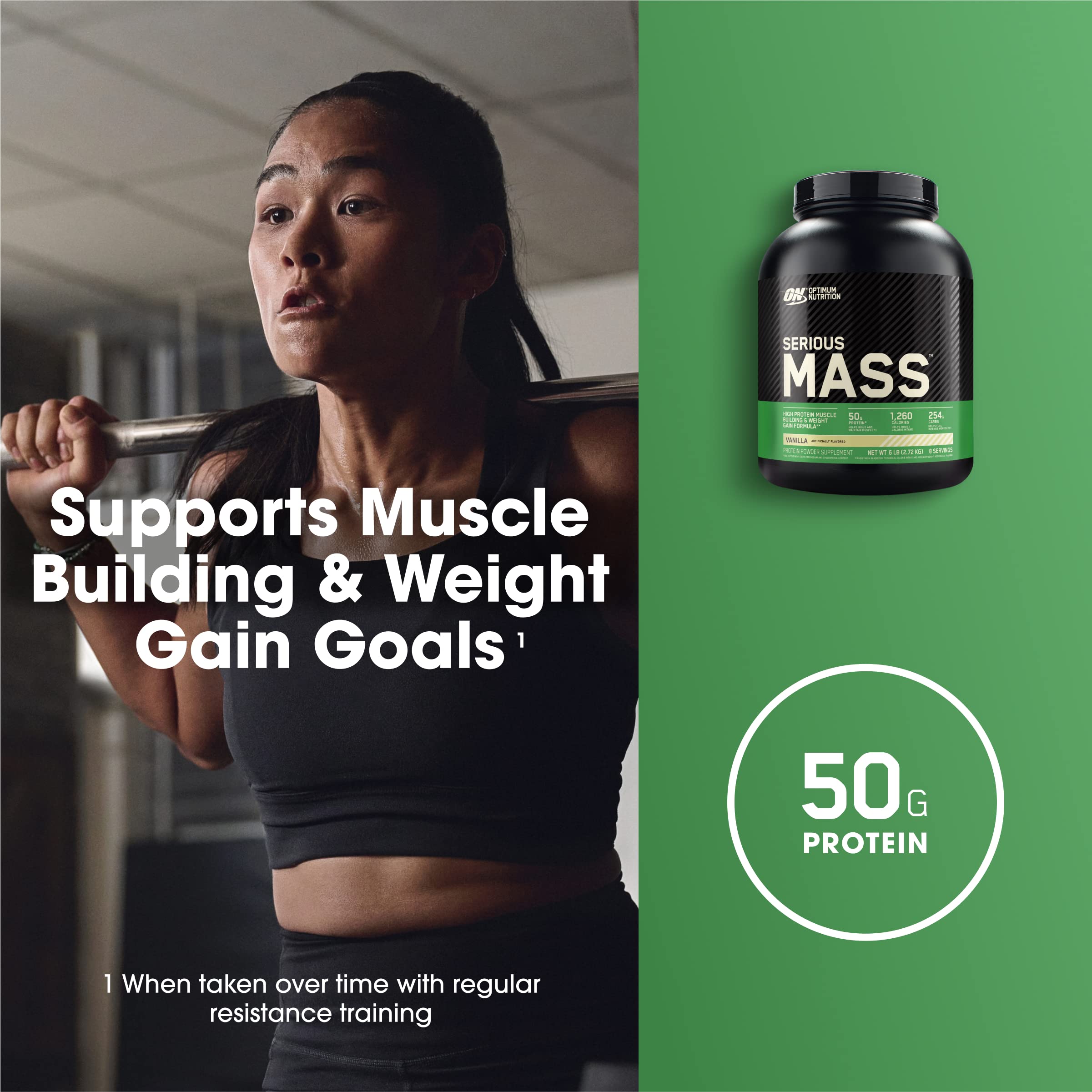 Optimum Nutrition Serious Mass, mixeur compatible pour ajouter fruits ou beurre de noix.