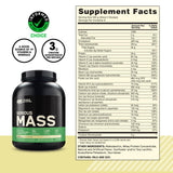 Optimum Nutrition Serious Mass, verre de shake vanille prêt à déguster après l'entraînement.